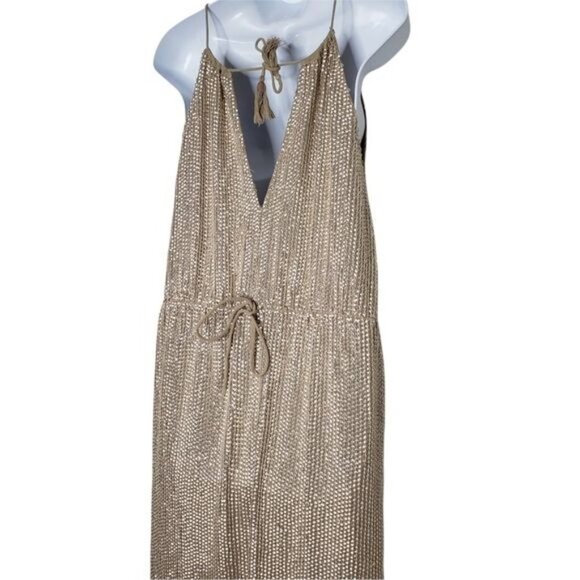 TESSORA Nude Sequin Keyhole Maxi Dress - Picture 9 of 16